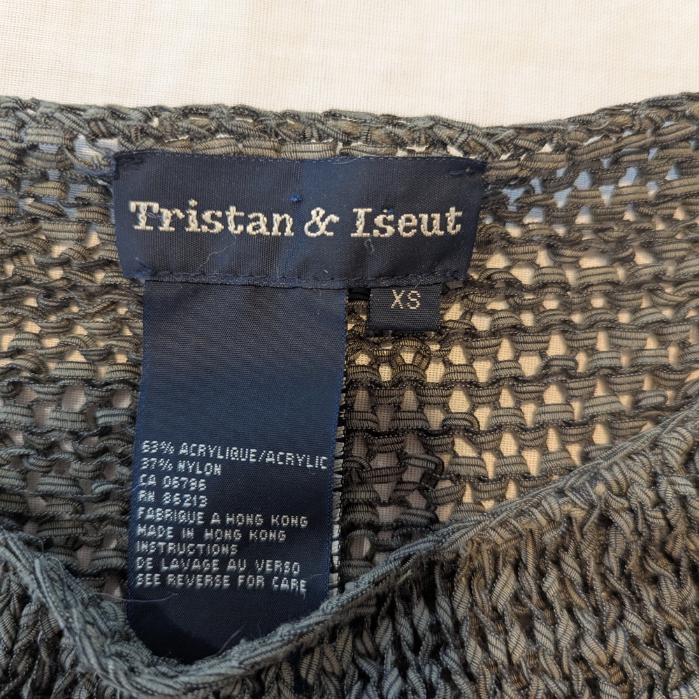 Dark green/Kaki Elegant Scoop Neck Knit Sweater with long Bell sleves XS fit S - Picture 4 of 8